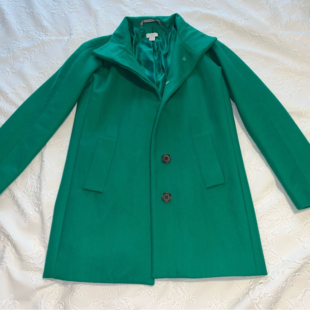 J. Crew Emerald Green Wool Pea Coat